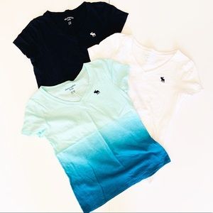 abercrombie kids Girls V Neck Tee Shirts /Set of 3